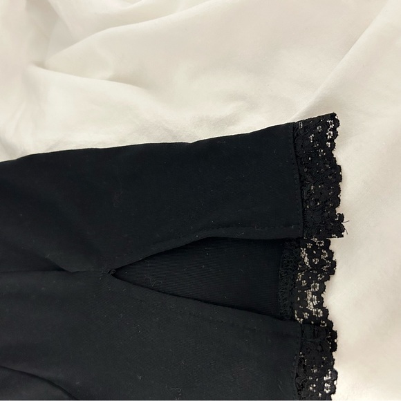 Black Bodycon SlitDress with Squared Neckline and Lace Edgjng - Picture 2 of 2